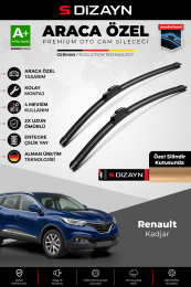 S-Dizayn Renault Kadjar Ön Cam Silecek Seti 2015-2022 Premium Araca Özel 65-45 Cm  A+ Kalite