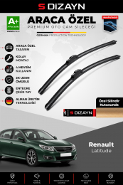 S-Dizayn Renault Latitude Ön Cam Silecek Seti 2010-2015 Premium Araca Özel 60-40 Cm  A+ Kalite