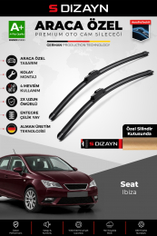 S-Dizayn Seat Ibiza Ön Cam Silecek Seti 2012-2017 Premium Araca Özel 60-40 Cm  A+ Kalite
