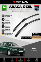 S-Dizayn Seat Toledo Ön Cam Silecek Seti 1999-2004 Premium Araca Özel 53-48 Cm  A+ Kalite