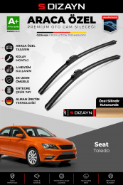 S-Dizayn Seat Toledo Ön Cam Silecek Seti 2012-2019 Premium Araca Özel 60-40 Cm  A+ Kalite