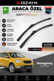 S-Dizayn Ssangyong Korando Ön Cam Silecek Seti 2010-2019 Premium Araca Özel 60-40 Cm  A+ Kalite