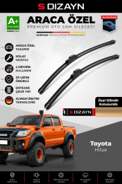 S-Dizayn Toyota Hilux Ön Cam Silecek Seti 2006-2015 Premium Araca Özel 53-48 Cm  A+ Kalite