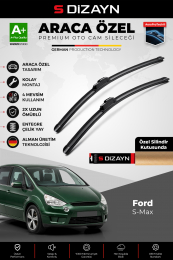 S-Dizayn Ford S-Max Ön Cam Silecek Seti 2006-2014 Premium Araca Özel 75-65 Cm  A+ Kalite