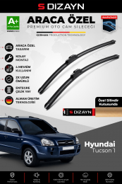 S-Dizayn Hyundai Tucson Ön Cam Silecek Seti 2005-2010 Premium Araca Özel 60-40 Cm  A+ Kalite
