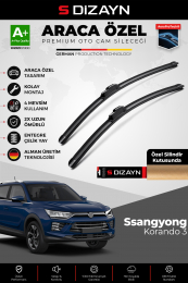 S-Dizayn Ssangyong Korando Ön Cam Silecek Seti 2019 Üzeri Premium Araca Özel 60-45 Cm  A+ Kalite