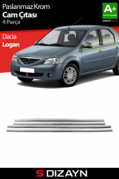 S-Dizayn Dacia Logan Krom Cam Çıtası 4 Prç 2005-2013