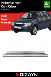 S-Dizayn Dacia Logan Krom Cam Çıtası 4 Prç 2008-2013