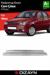 S-Dizayn Fiat Albea Krom Cam Çıtası 4 Prç 2002-2012