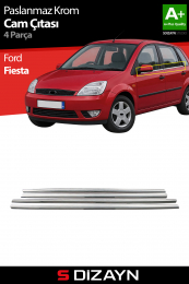 S-Dizayn Ford Fiesta Krom Cam Çıtası 4 Prç 2002-2009
