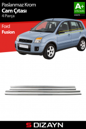 S-Dizayn Ford Fusion Krom Cam Çıtası 4 Prç 2002-2012