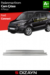 S-Dizayn Ford Connect Krom Cam Çıtası 4 Prç. 2014-2023