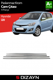 S-Dizayn Hyundai i20 Krom Cam Çıtası 4 Prç. 2012-2014