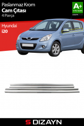 S-Dizayn Hyundai i20 Krom Cam Çıtası 4 Prç. 2008-2012