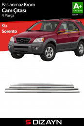 S-Dizayn Kia Sorento Krom Cam Çıtası 4 Prç 2002-2009