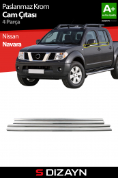 S-Dizayn Nissan Navara Krom Cam Çıtası 4 Prç 2006-2015