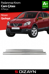 S-Dizayn Nissan Qashqai Krom Cam Çıtası 4 Prç 2007-2010
