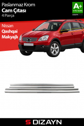 S-Dizayn Nissan Qashqai Krom Cam Çıtası 4 Prç 2010-2013