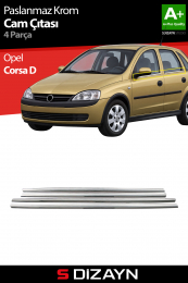 S-Dizayn Opel Corsa C Krom Cam Çıtası 4 Prç 2000-2006