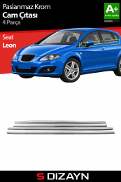 S-Dizayn Seat Leon Krom Cam Çıtası 4 Prç. 2006-2012