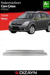 S-Dizayn Toyota Verso Krom Cam Çıtası 4 Prç 2004-2009
