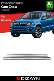 S-Dizayn VW Amarok Krom Cam Çıtası 4 Prç 2010-2023