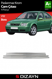 S-Dizayn VW Bora Krom Cam Çıtası 4 Prç 1998-2004