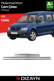 S-Dizayn VW Caddy Krom Cam Çıtası 4 Prç 2004-2015