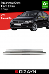 S-Dizayn VW Passat B6 Krom Cam Çıtası 4 Prç 2005-2011