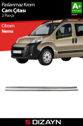 S-Dizayn Citroen Nemo Krom Cam Çıtası 2 Prç 2008-2017