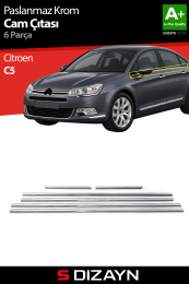 S-Dizayn Citroen C5 Krom Cam Çıtası 6 Prç 2008-2017