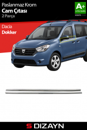 S-Dizayn Dacia Dokker Krom Cam Çıtası 2 Prç 2013 Üzeri