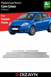 S-Dizayn Fiat Grande Punto Krom Cam Çıtası 6 Prç 2006-2018