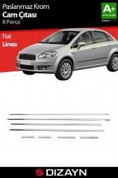 S-Dizayn Fiat Linea Krom Cam Çıtası 8 Prç 2007-2018