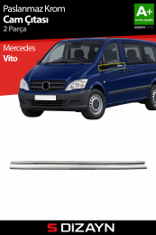 S-Dizayn Mercedes Vito Krom Cam Çıtası 2 Prç 2004-2014