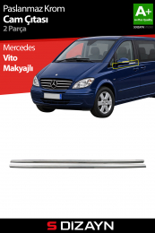 S-Dizayn Mercedes Vito Krom Cam Çıtası 2 Prç 2010-2014