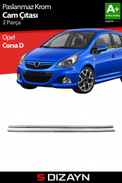 S-Dizayn Opel Corsa D Krom Cam Çıtası 2 Prç 2007-2014