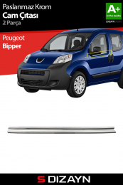 S-Dizayn Peugeot Bipper Krom Cam Çıtası 2 Prç 2007-2017