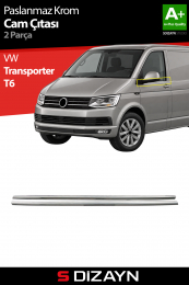 S-Dizayn VW T6 Transporter Krom Cam Çıtası 2 Prç. 2015-2019