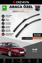 S-Dizayn Audi A3 8P Ön Cam Silecek Seti 2003-2004 Premium Araca Özel 60-48 Cm A+ Kalite