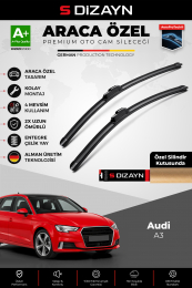 S-Dizayn Audi A3 8V Ön Cam Silecek Seti 2012-2020 Premium Araca Özel 65-45 Cm A+ Kalite