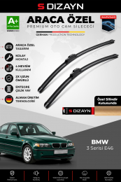 S-Dizayn BMW 3 Serisi E46 Ön Cam Silecek Seti 1998-2006 Premium Araca Özel 60-48 Cm A+ Kalite