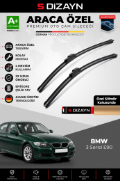 S-Dizayn BMW 3 Serisi E90 Ön Cam Silecek Seti 2005-2009 Premium Araca Özel 60-48 Cm A+ Kalite