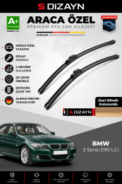 S-Dizayn BMW 3 Serisi E90 Makyajlı Ön Cam Silecek Seti 2009-2013 Premium Araca Özel 60-48 Cm A+ Kalite