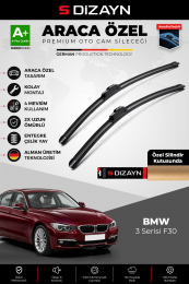 S-Dizayn BMW 3 Serisi F30 Ön Cam Silecek Seti 2012-2019 Premium Araca Özel 60-48 Cm A+ Kalite