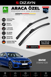 S-Dizayn BMW 3 Serisi G20 Ön Cam Silecek Seti 2019 Üzeri Premium Araca Özel 60-48 Cm A+ Kalite