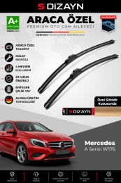 S-Dizayn Mercedes A Serisi W176 Ön Cam Silecek Seti 2012-2015 Premium Araca Özel 60-48 Cm A+ Kalite