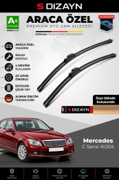 S-Dizayn Mercedes C Serisi W204 Ön Cam Silecek Seti 2007-2011 Premium Araca Özel 60-60 Cm A+ Kalite