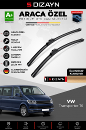 S-Dizayn VW Transporter T6 SG Ön Cam Silecek Seti 2015-2024 Premium Araca Özel 60-60 Cm A+ Kalite