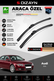 S-Dizayn Audi A4 B6 Ön Cam Silecek Seti 2000-2008 Premium Araca Özel 55-55 Cm A+ Kalite